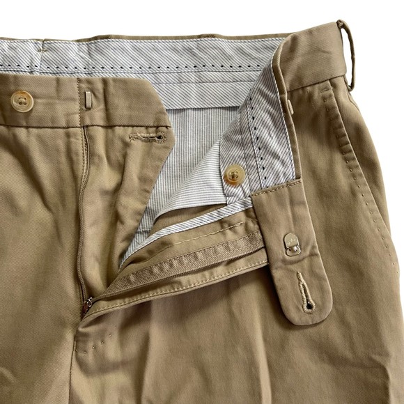 Peter Millar Chino Golf Pant Khaki Tan Pima Cotton Flat Front Straight Leg 34x28 - Picture 3 of 10